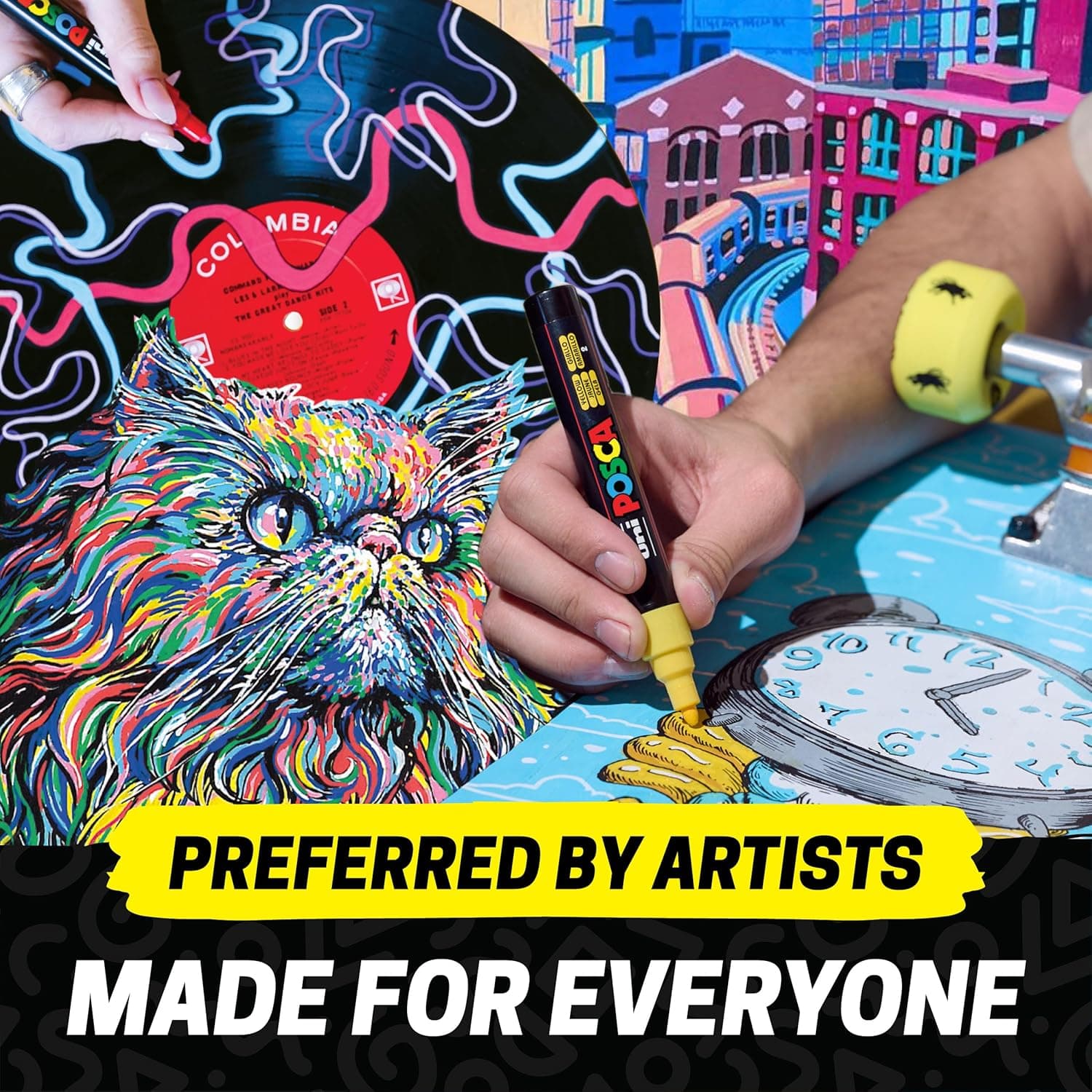 Posca Paint Art Markers, Set of 15 5M Medium Acrylic Markers with Reversible Tips, Artist Recommended Paint Pens for Gifts, Decorations, Fabric, Metal, Windows, Wood and Canvas Assorted Assorted - Image 4