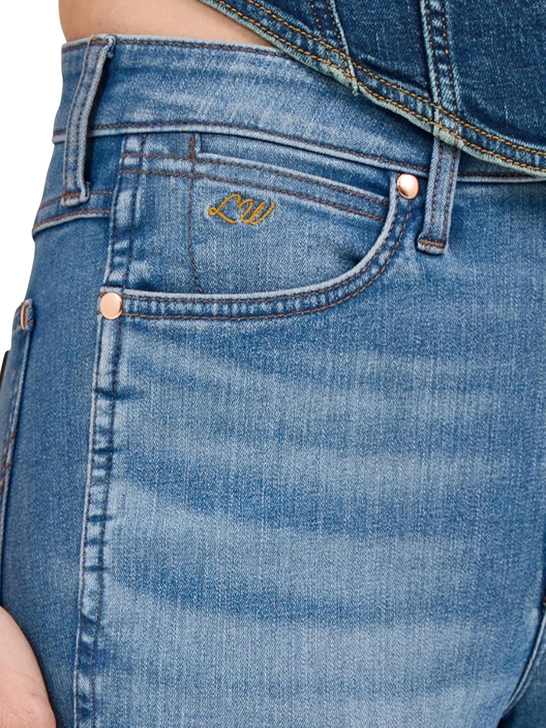 Wrangler Womens X Lainey Wilson Boot Huggers 25W x 34L Wrangler Blue Wash - Image 7