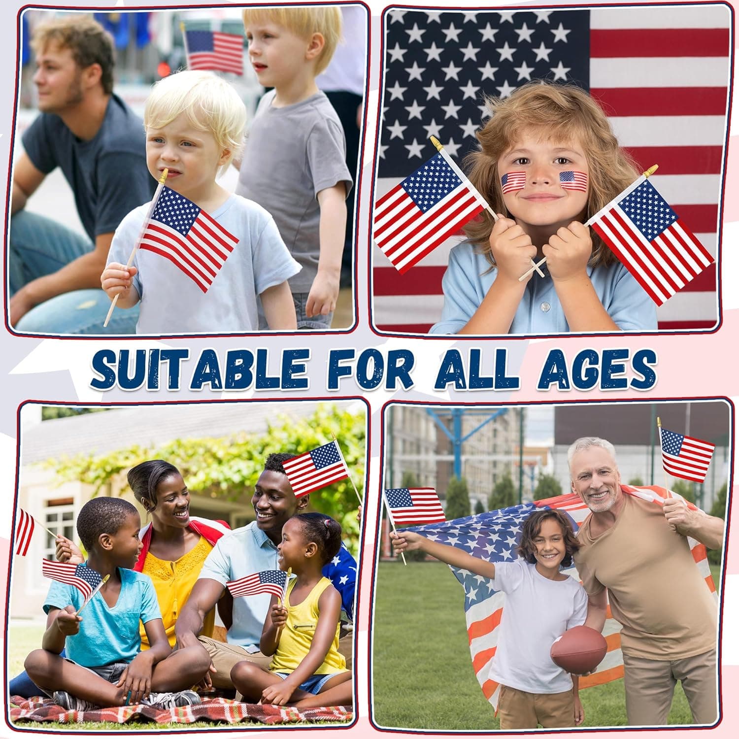 12 Pcs Small American Flags on Stick, 6x4 In 4th of July Decorations, Mini Patriotic USA Flag, Fourth of July Decorations, Hand Held July 4th Flag for Veterans Day Decorations Gifts Favors Accessories - Image 5