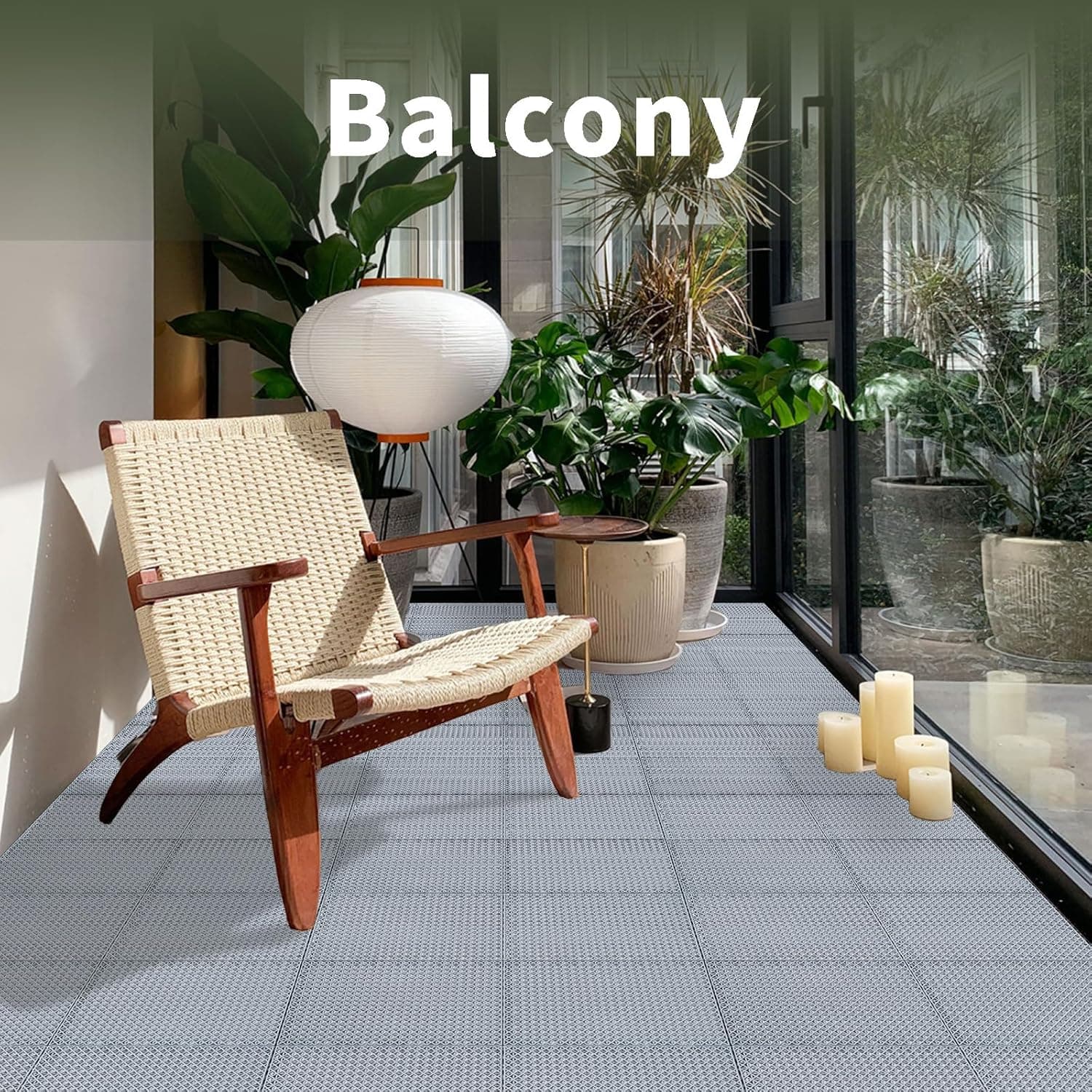 Fast-Drying Outdoor Decking for Garden, Kennel, Storage Shed, Basement, Garage, Patio, Bathroom, 10 PCS 12''x12''x0.59'' Heavy-Duty Interlocking Decking Tiles, Maximum Bearing Capacity up to 6613 LBs 12''x12''x0.59'' 10 pcs Grey - Image 8