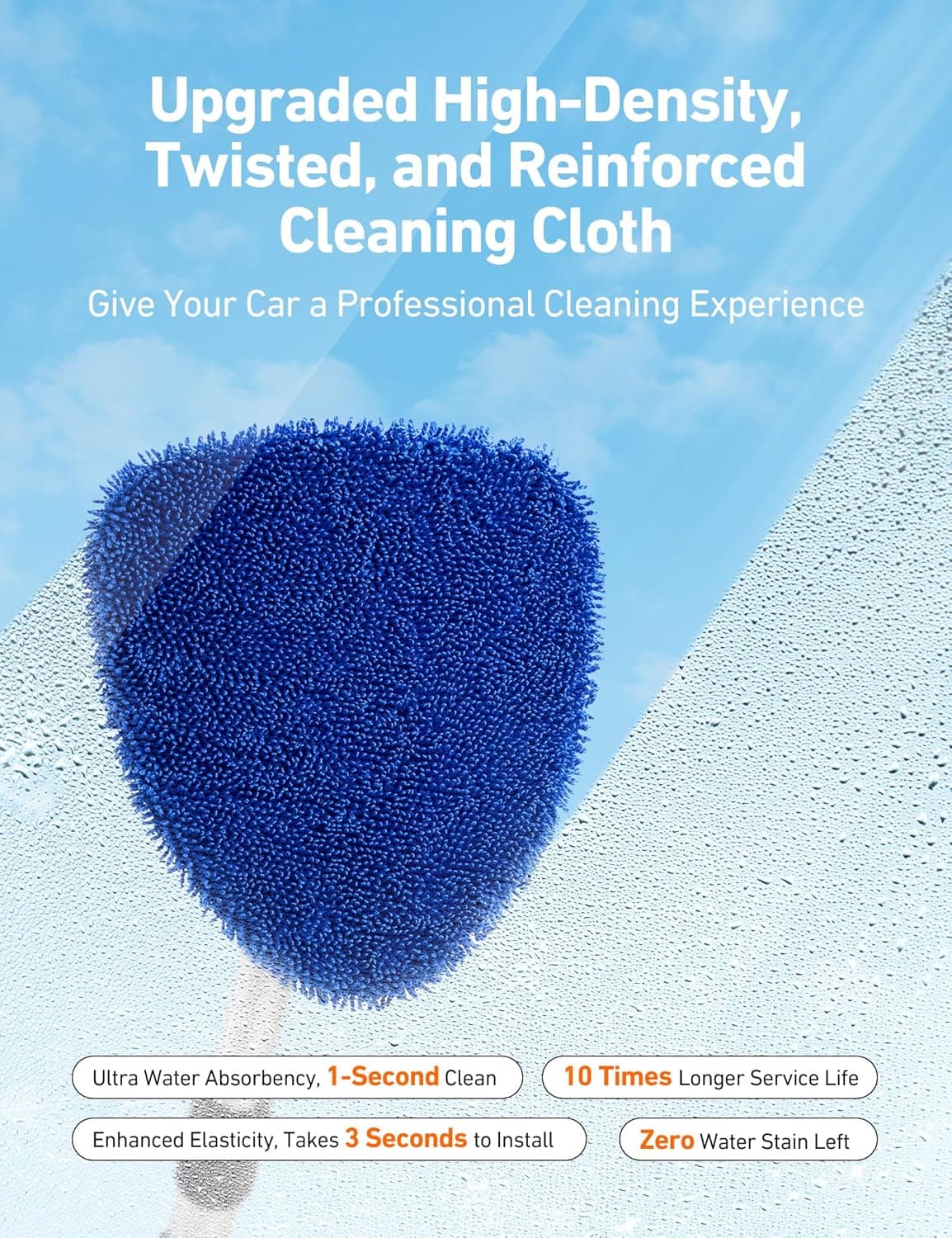 Herramienta Limpiadora de Parabrisas AstroAI, Kit de Limpieza para el Interior del Auto con Mango Extensible y 4 Reusables de Alta Densidad Mejorados - Image 3