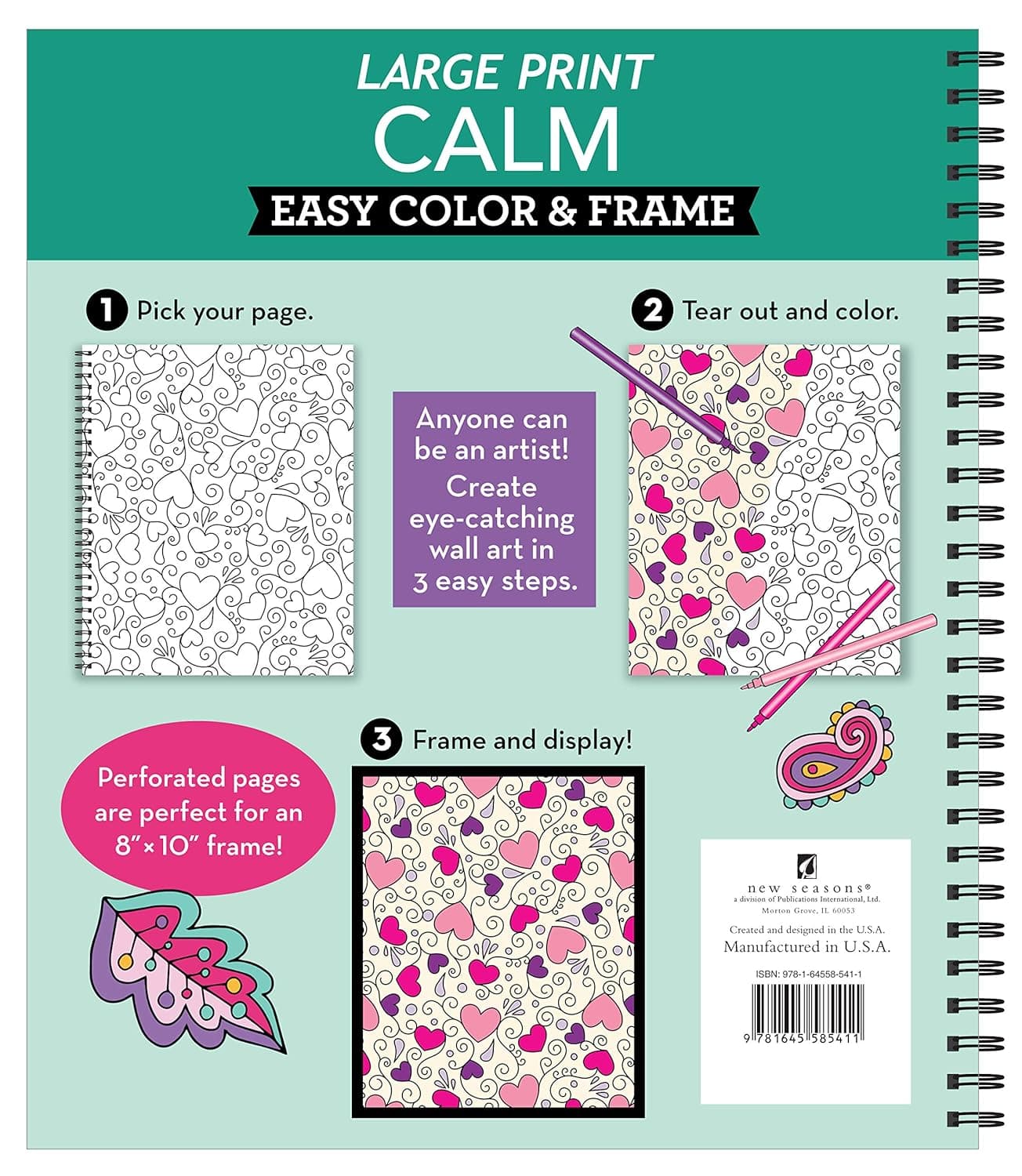 Large Print Easy Color & Frame - Calm (Stress Free Coloring Book) - Image 3