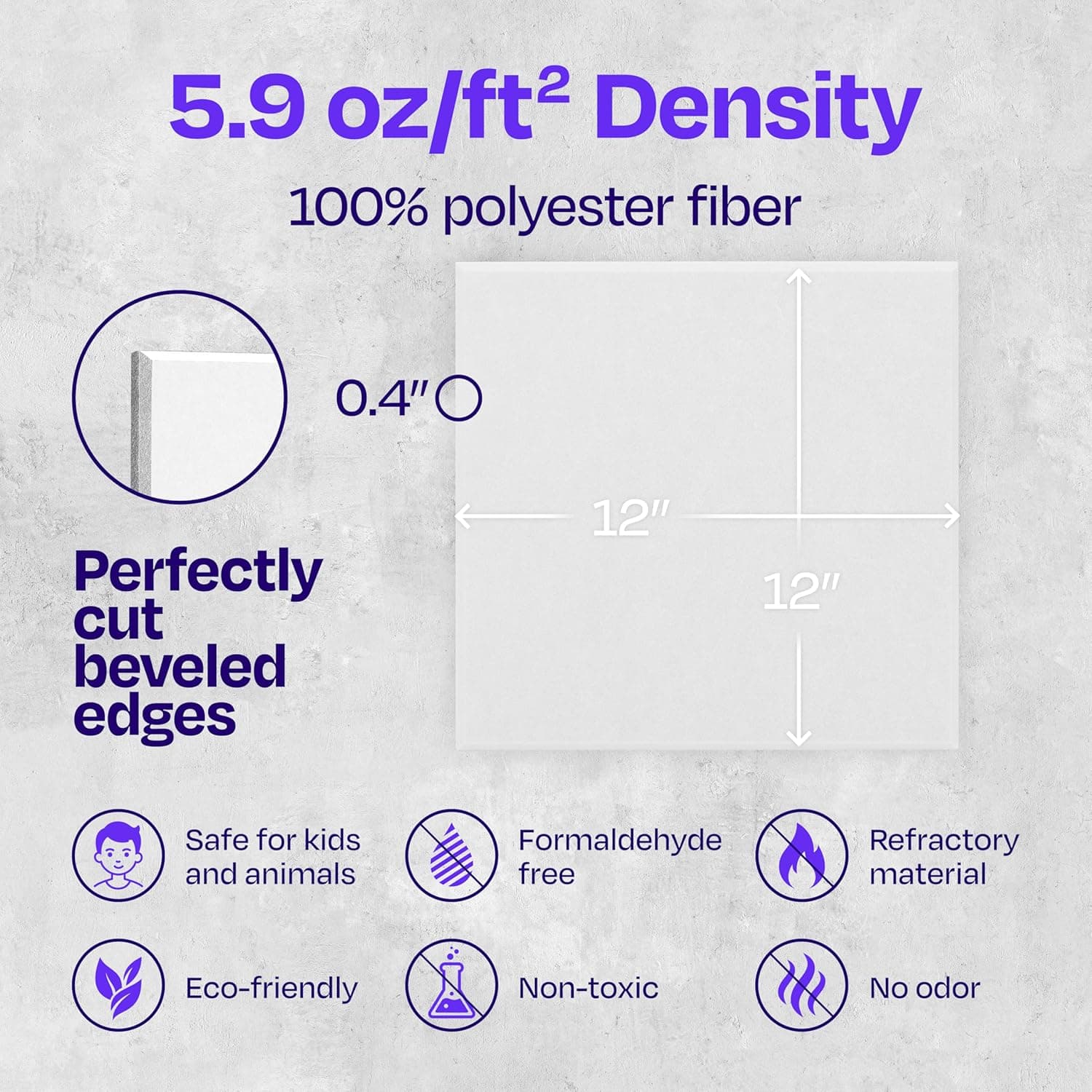 Ekkogo Acoustic Panels 12-Pack Soundproof Wall Panels 12"X12"X0.4" Sound Panels High Density Sound Dampening Panels - [White - Image 7