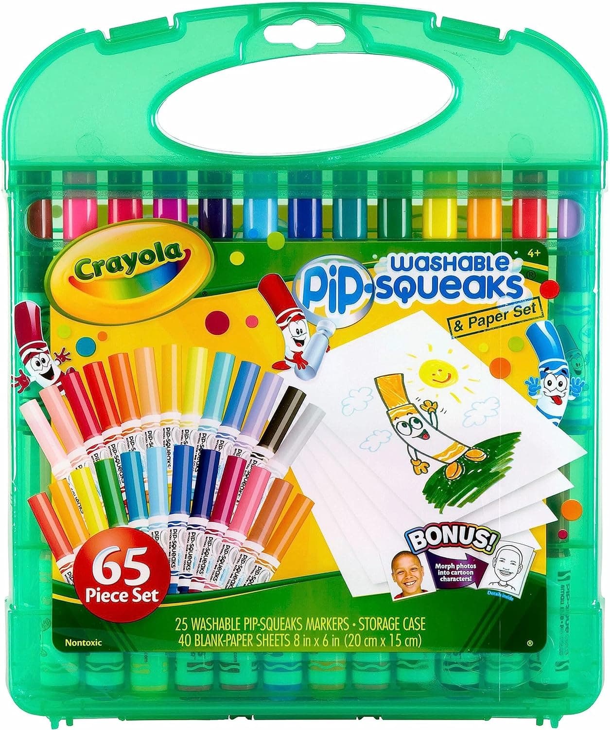 Crayola Pip-Squeaks Washable Marker Set (65ct), Holiday & Christmas Gifts for Kids, Coloring Set, Art Supplies for Kids, Drawing & Craft Kit, Travel Activity, 4+ Pip Squeak Markers - Image 2