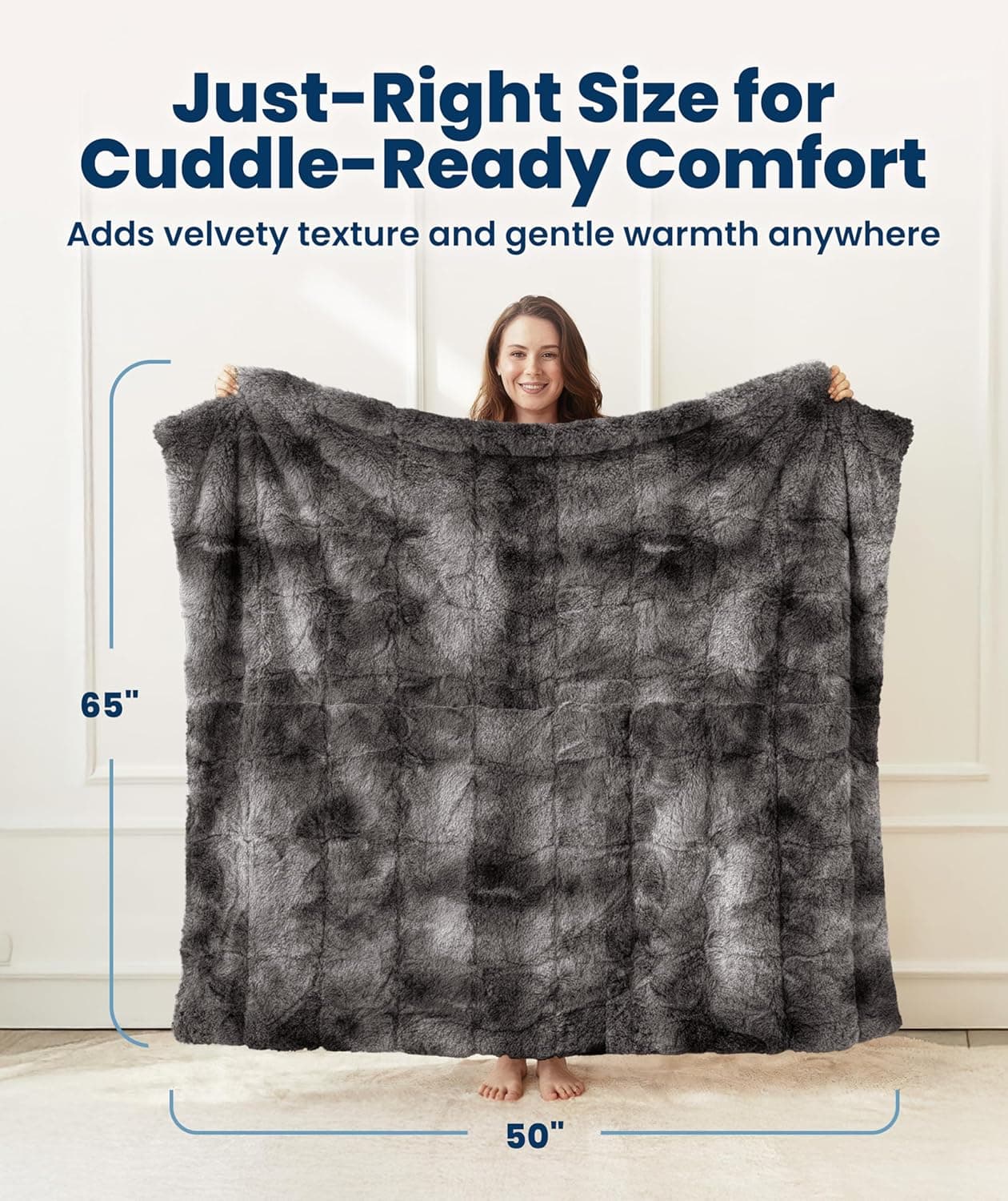 Everlasting Comfort Soft & Comfortable Gray Faux Fur Throw Blanket for Couch - (50"x65") Minky & Fluffy Fall Blankets & Throws, Plush Fuzzy Cover for Bed, Sofa & Living Room - Cozy Home Decor - Image 6