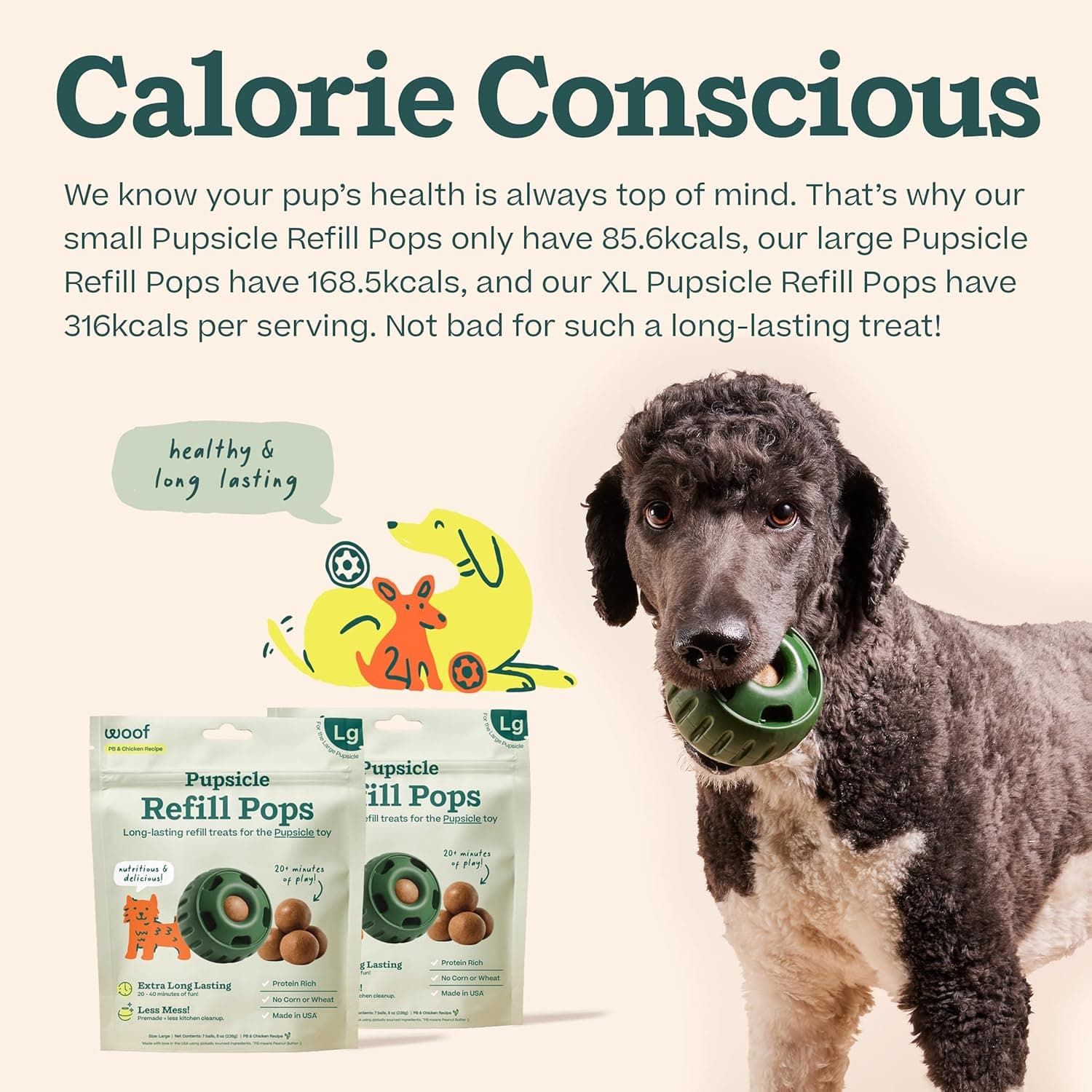 WOOF Pupsicle Chicken Refill Pops, Delicious Long Lasting Dog Treats, Wholesome Ingredients, Pre-Made Large Pupsicle Refills Pops- For Dogs 25 - 75 lbs - 7 count Chicken Large 7 Count - Image 6