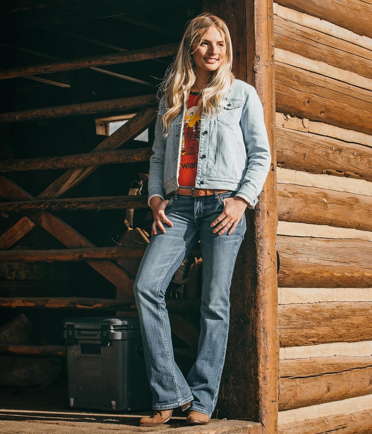 Wrangler Ladies Retro Sadie Boot Cut Jeans 7-34 Tiffany - Image 5