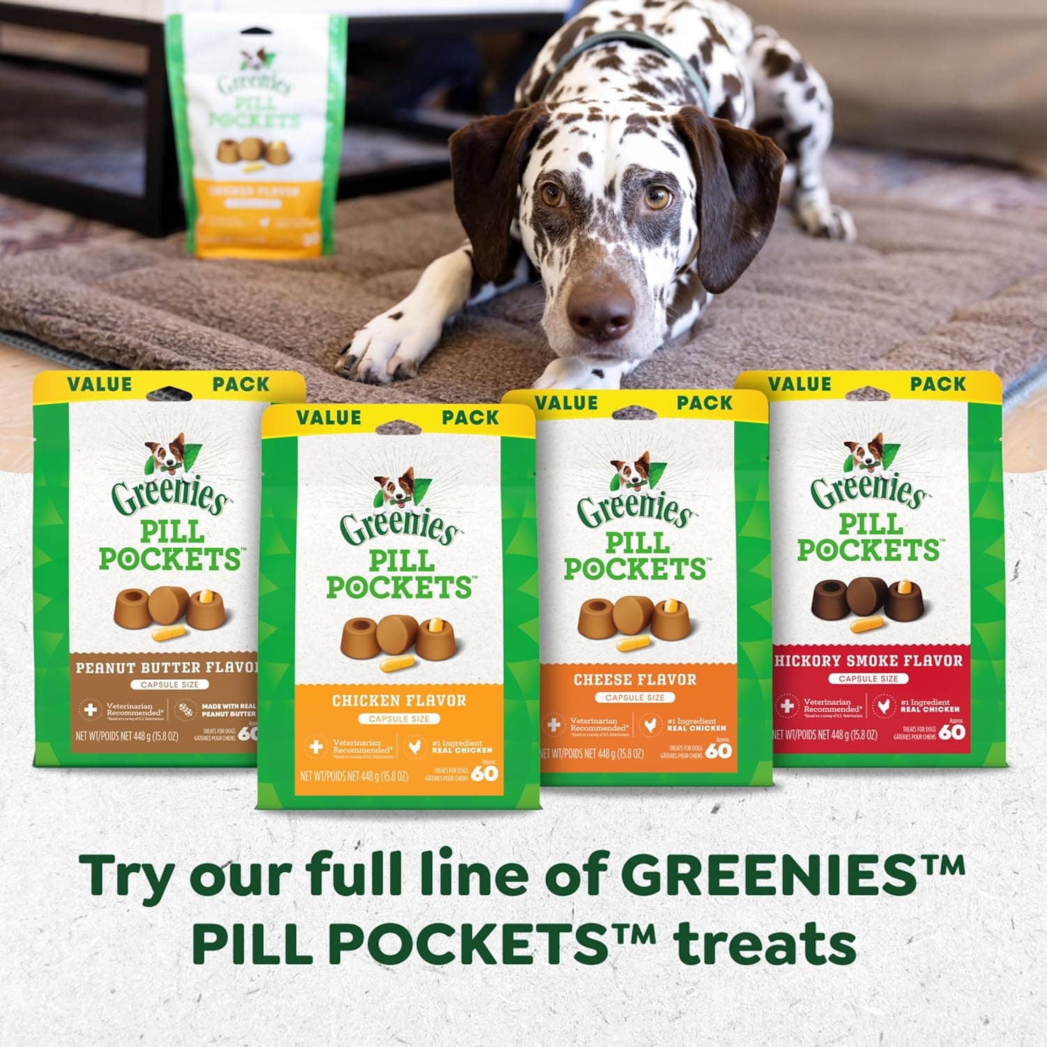 Greenies Pill Pockets for Dogs Large Size, Soft Dog Treats, with Real Peanut Butter, 15.8 oz. Pouch (60 Treats) Peanut Butter 60 Count (Pack of 1) - Image 11