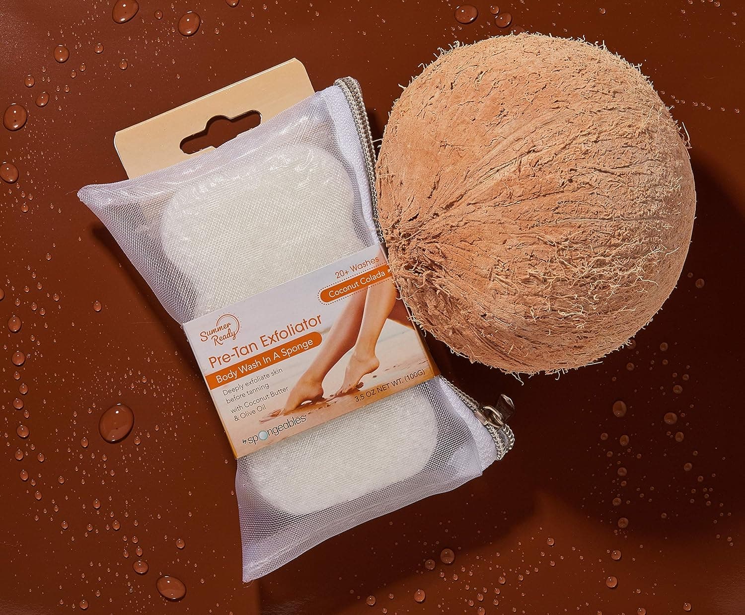 Spongeables Skinutrients Anti-Cellulite Body Wash in a Sponge, Spa Cellulite Massager, Reduce The Appearance Of Cellulite, Moisturizer and Exfoliator, Colada Coconut, 1 Count Coconut Colada 1 Count (Pack of 1) - Image 5