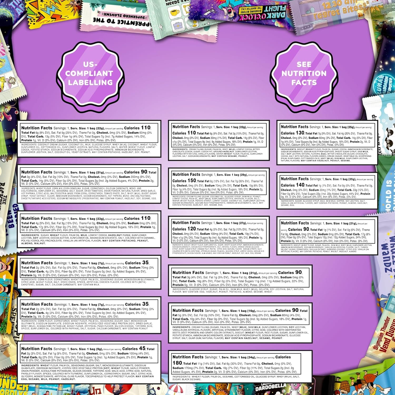 International Snack Box, Unique Experience with Universal Exotic Candies and Treats from around the World, Gift-Ready Foreign Foods in Packages Inspired by European, Japanese and Korean Cultures Large Blue - Image 6