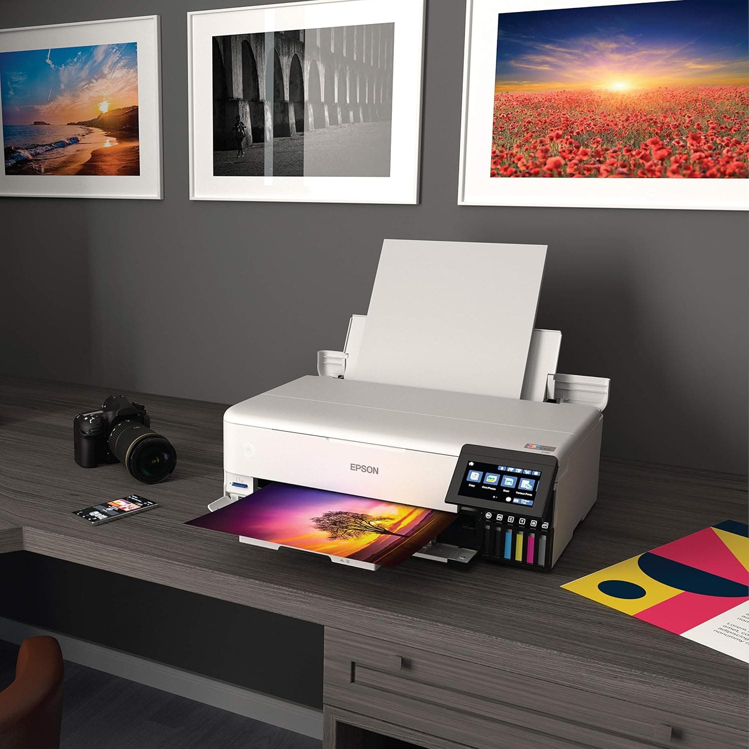 Epson EcoTank Photo ET-8550 Wireless Wide-format Color All-in-One Supertank Printer with Scanner Copier, Ethernet and 4.3-inch Colorfull Touchscreen - Image 7