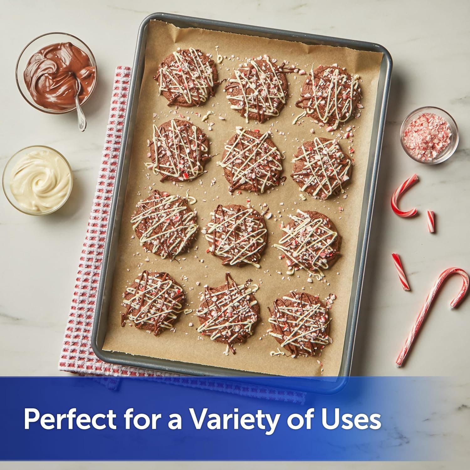 Reynolds Kitchens Unbleached Parchment Paper Roll, Non Stick Parchment Paper for Cooking and Baking, Oven Safe up to 425 Degrees, Chlorine-Free, 45 Feet x 12 Inches, 45 Total Sq. Ft. Unbleached 45 Sq Ft - Image 8