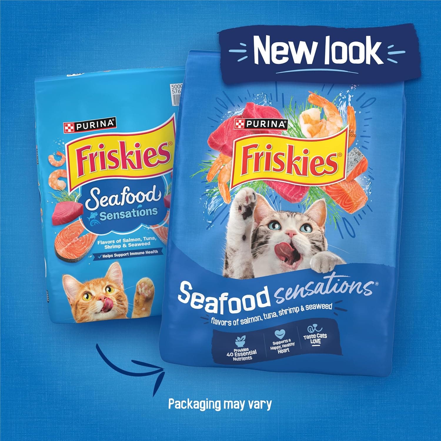 Purina Friskies Dry Cat Food Seafood Sensations With Salmon, Tuna, and Shrimp Flavors - 22 lb. Bag 22 Pound (Pack of 1) - Image 2