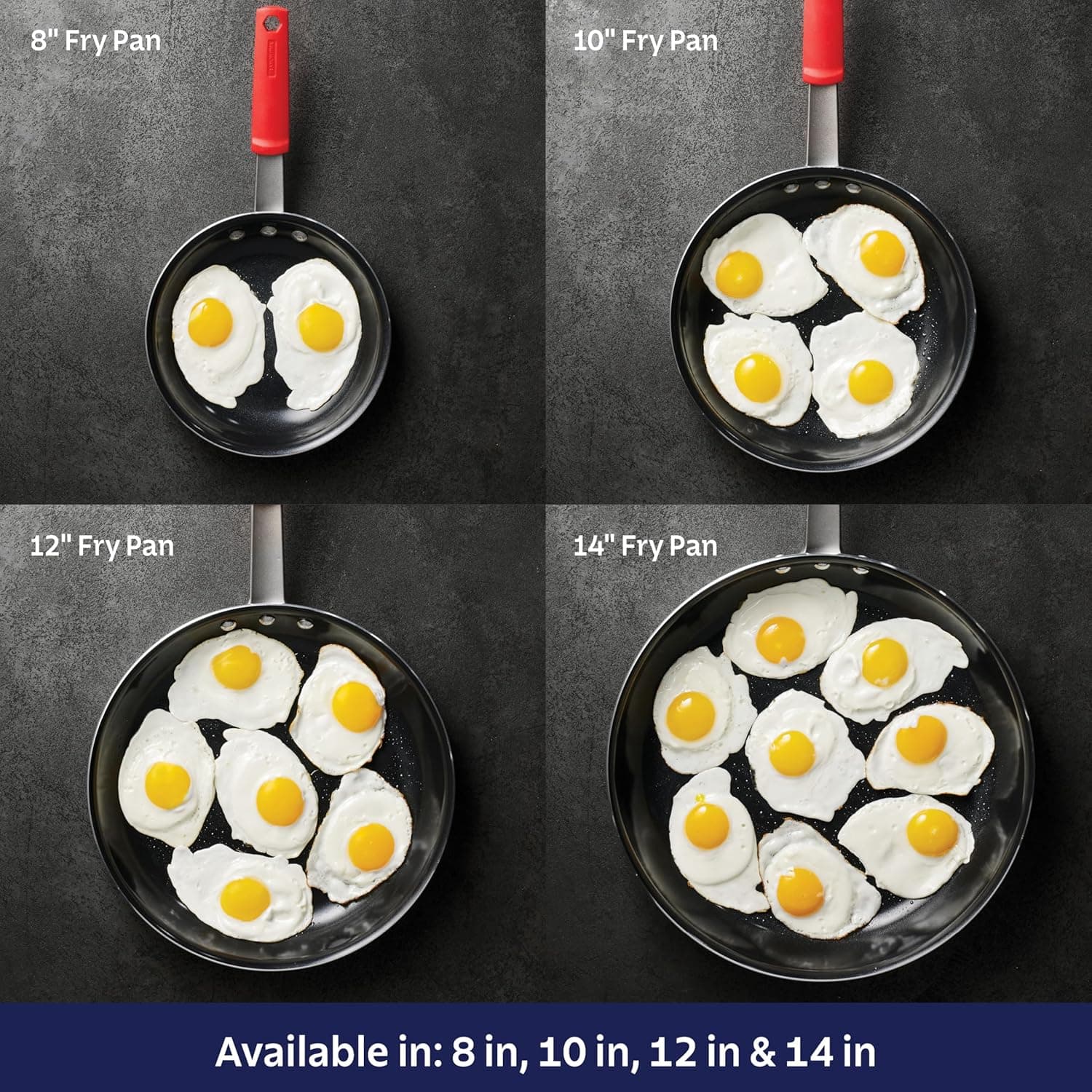 Tramontina Professional 10-Inch Non Stick Frying Pan, Heavy-Gauge Aluminum Skillet with Reinforced Nonstick Coating, Red Handle, Dishwasher and Oven Safe Nonstick (Red handle) 10 Inch - Image 5