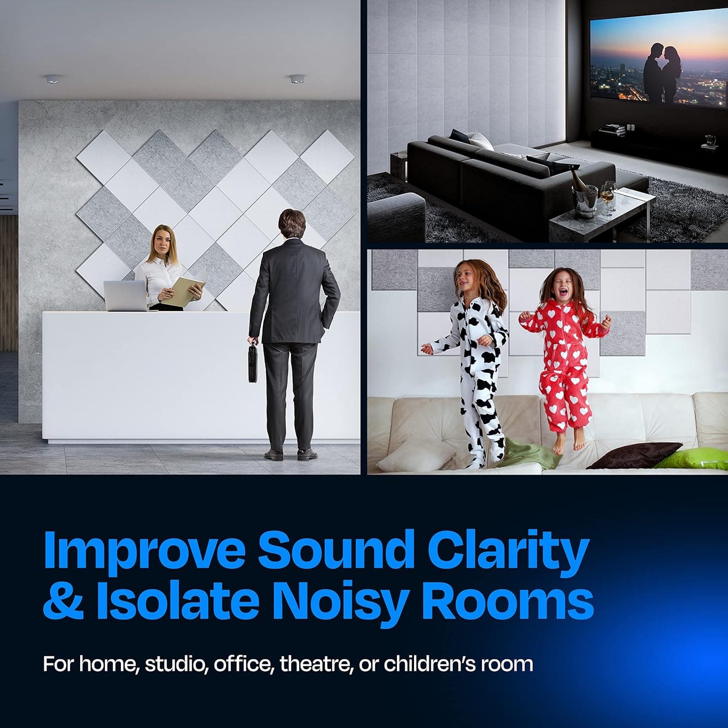 Ekkogo Acoustic Panels 12-Pack Soundproof Wall Panels 12"X12"X0.4" Sound Panels High Density Sound Dampening Panels - [White - Image 5