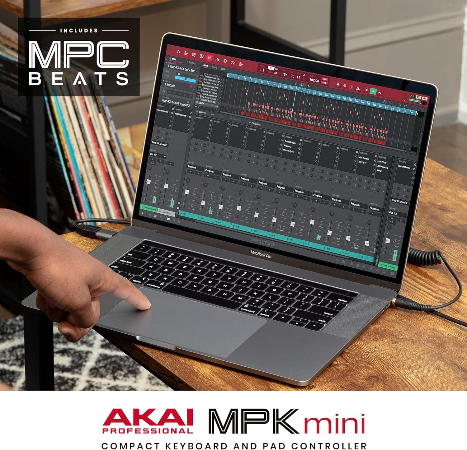Akai Professional MPK Mini MK3 25 Key USB MIDI Keyboard Controller With 8 Backlit Drum Pads, 8 Knobs, Music Production Software and Native Instruments Sound Package (NKS Integration) Standard MPK Mini Only - Image 10