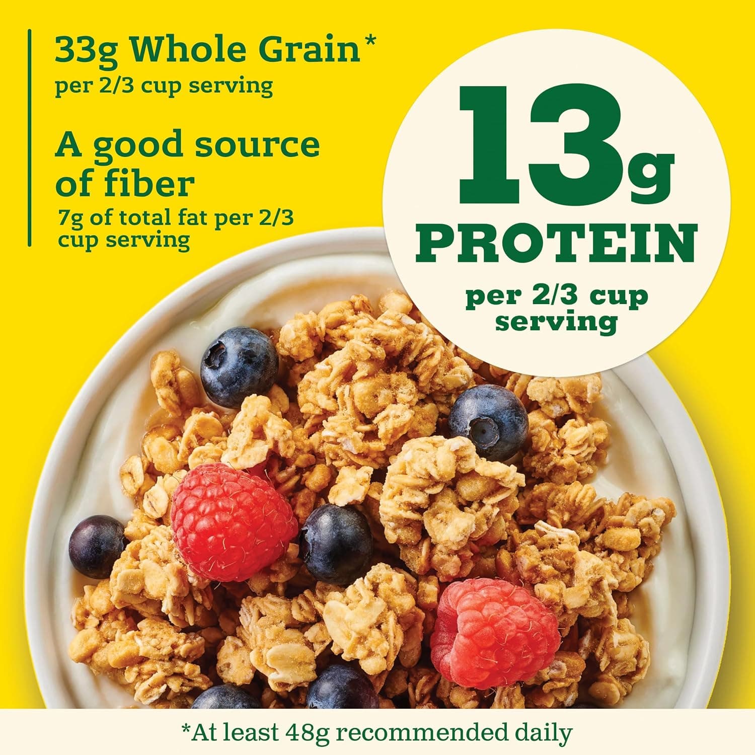 Amazon.com : Nature Valley Oats & Honey Protein Granola, Family Size, 17 oz | 50% More Than 11 oz Pouch, 13g Protein & 33g Whole Grain per Serving, Good Source of Fiber : Everything Else - Image 7