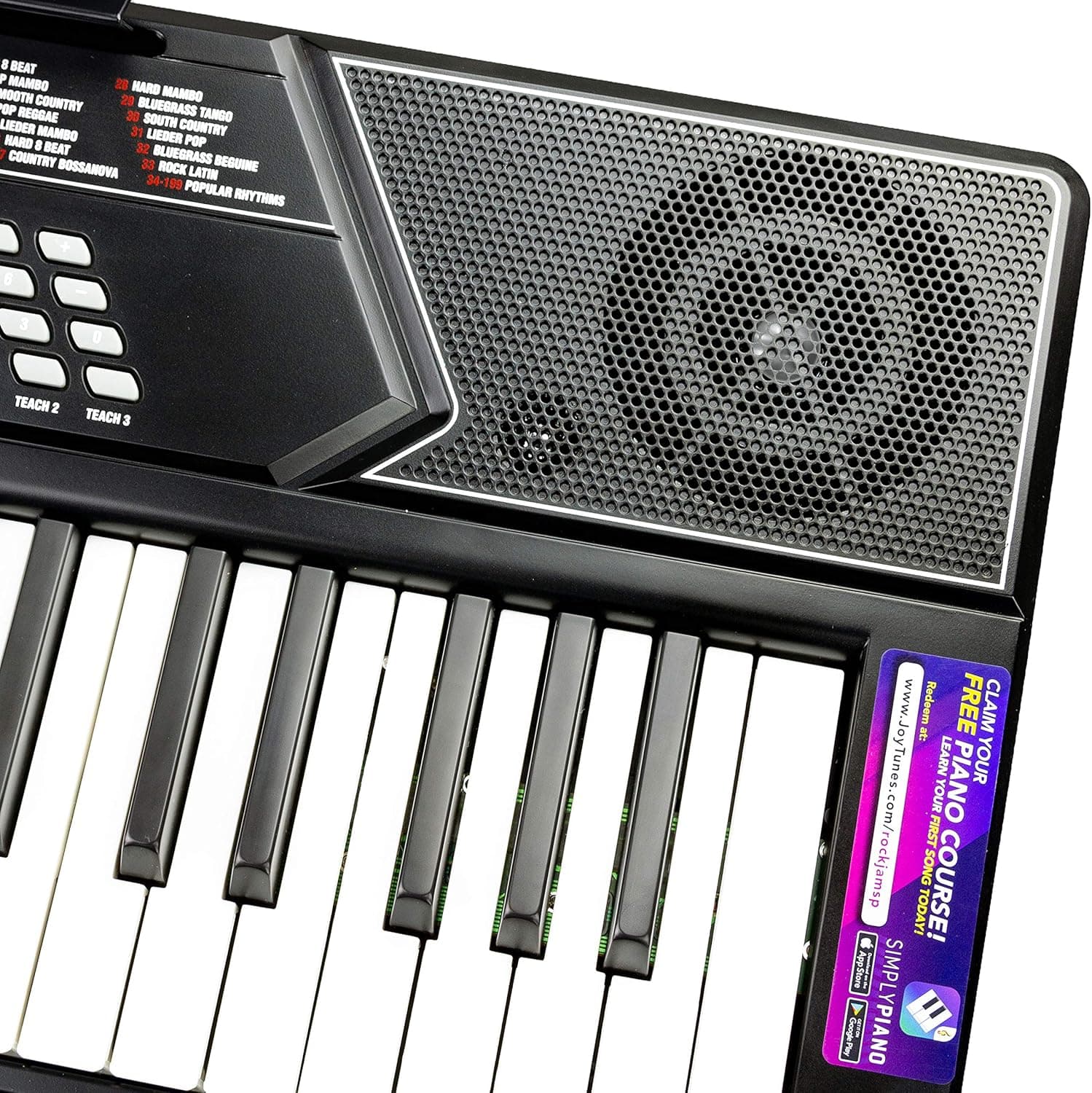 RockJam 61 Key Keyboard Piano Stand With Pitch Bend Kit, Piano Bench, Headphones, Simply Piano App & Keynote Stickers 61 Key Kit with Pitch Bend - Image 12