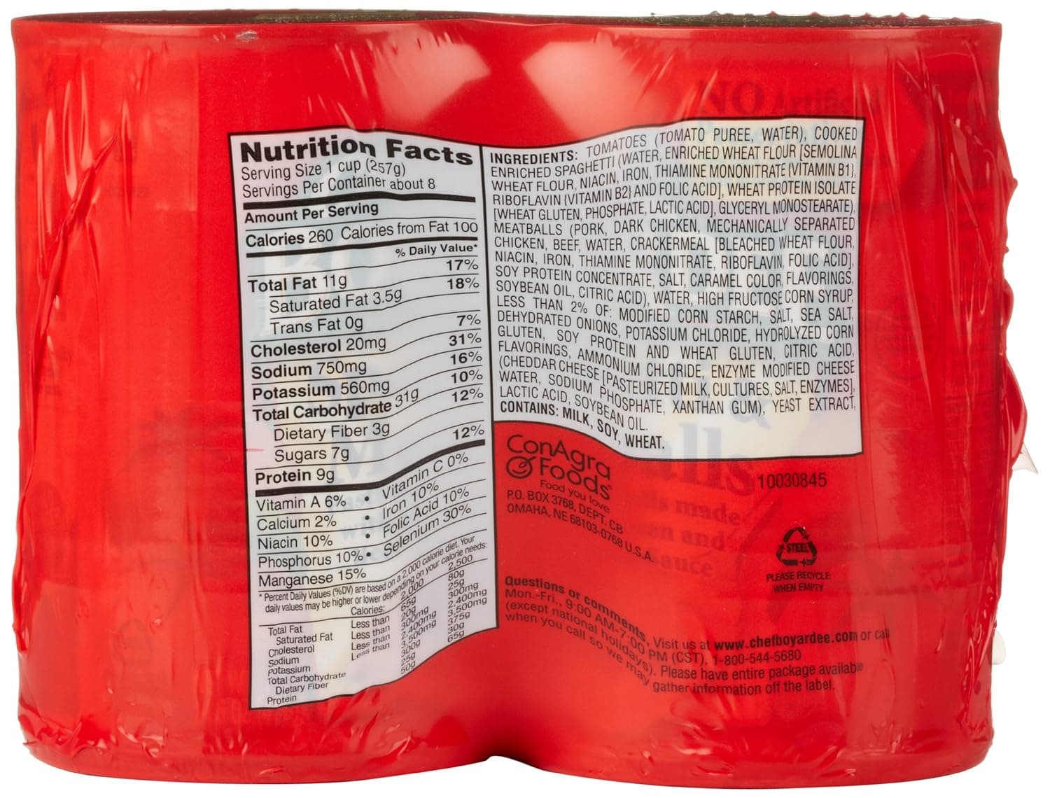 Chef Boyardee Spaghetti and Meatballs, 14.5 Oz Cans, Pack of 4 Spaghetti and Meatballs 14.5 Ounce (Pack of 4) - Image 7