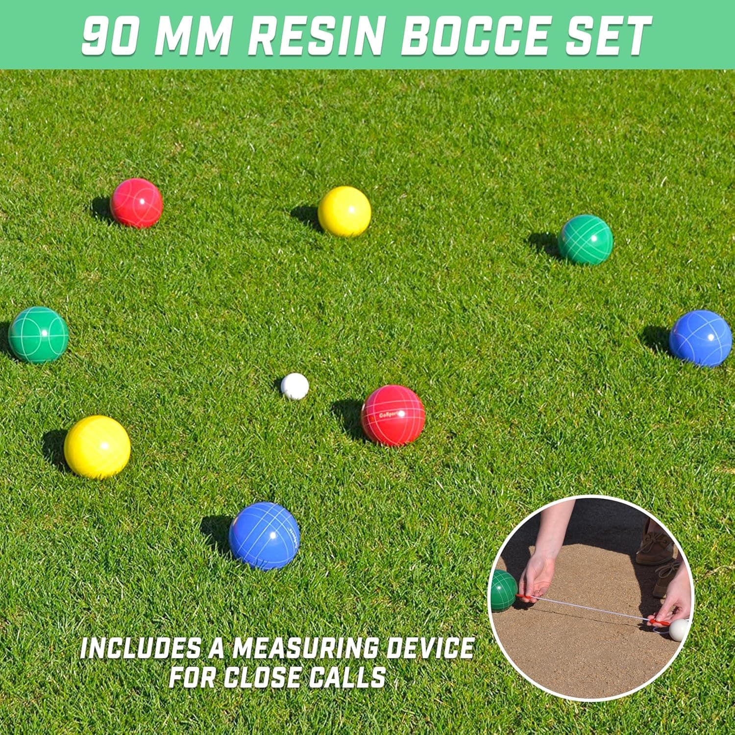 GoSports 90 mm Bocce Ball Sets - Outdoor Lawn Game - Composite or Resin - Image 3
