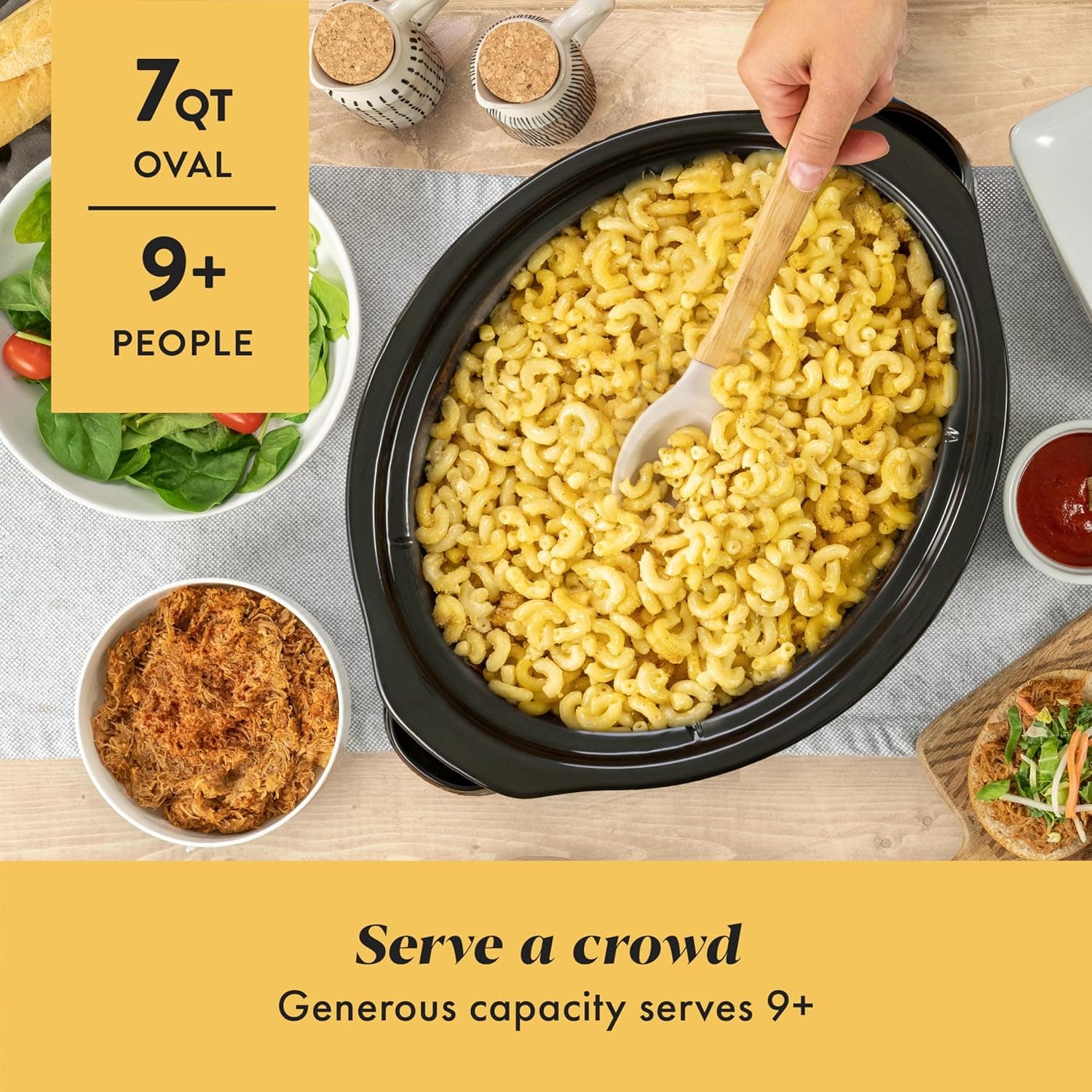 Crock-Pot 7 Quart Oval Manual Slow Cooker, Stainless Steel (SCV700-S-BR), Versatile Cookware for Large Families or Entertaining 7 Quarts Stainless Steel - Image 3