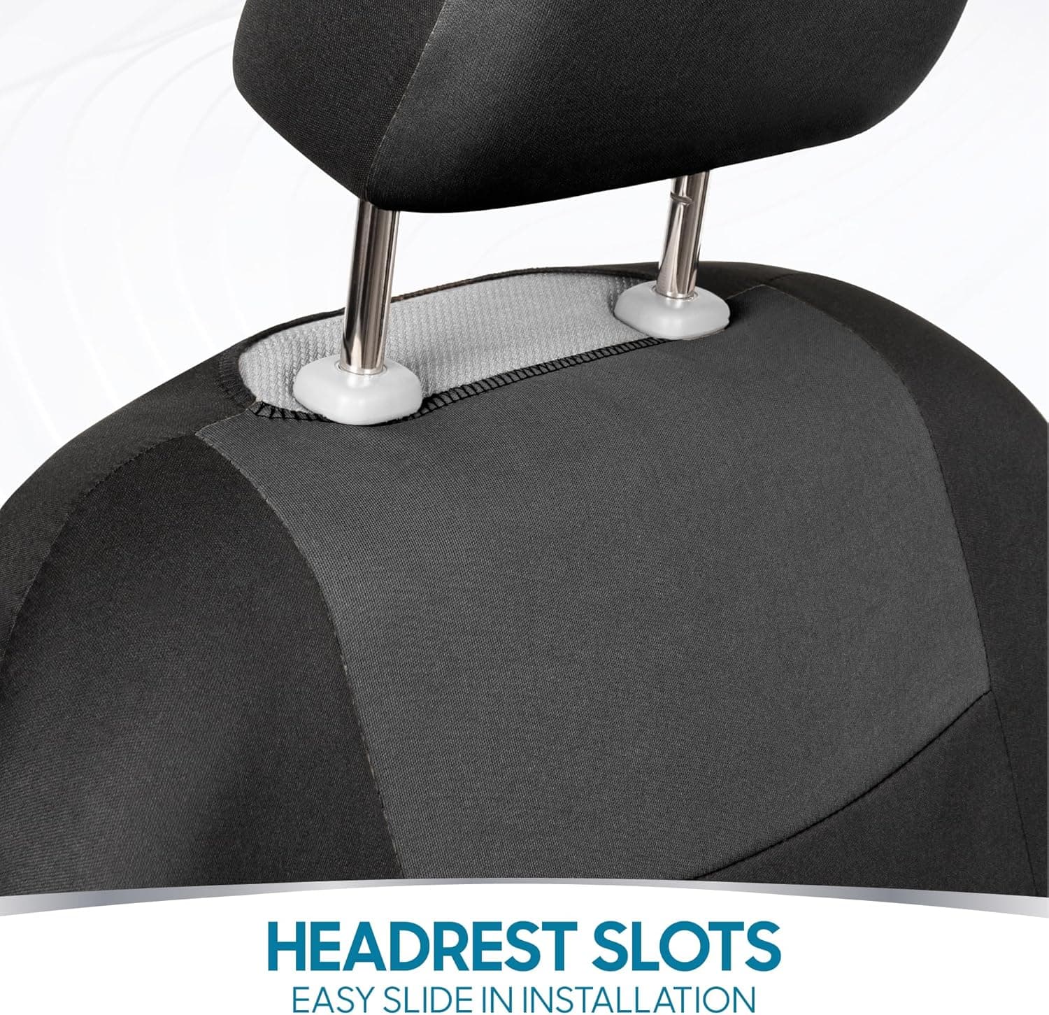 BDK PolyPro Car Seat Covers Full Set in Charcoal on Black – Front and Rear Split Bench for Cars, Easy to Install Cover Set, Accessories Auto Trucks Van SUV Charcoal Gray - Image 12