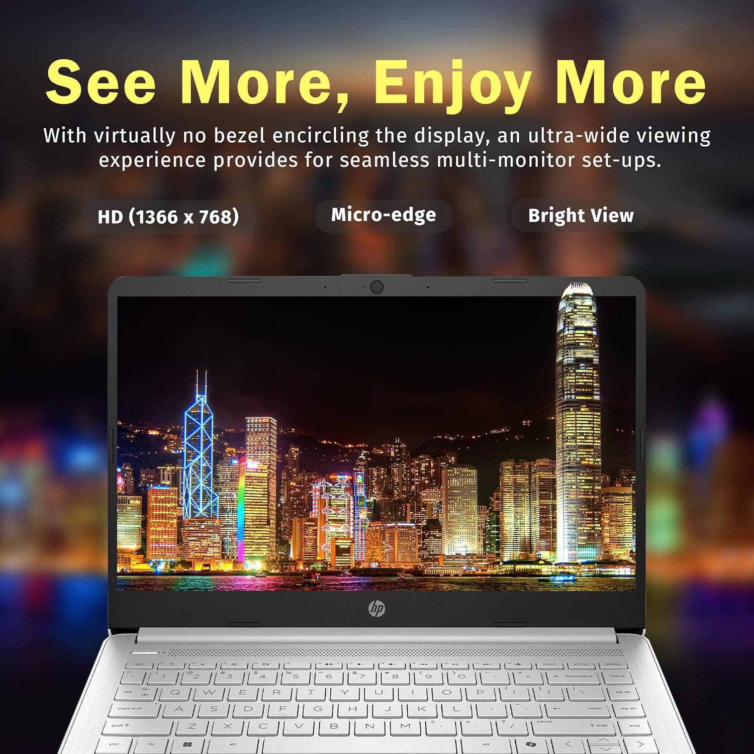 HP Stream 14" HD BrightView Laptop, Intel Celeron N150, 16GB RAM, 288GB Storage (128GB eMMC + 160GB Docking Station Set), Intel UHD Graphics, 720p Webcam, Wi-Fi, 1 Year Office 365, Win 11 S, Silver 16GB | 288GB Storage Silver - Image 6