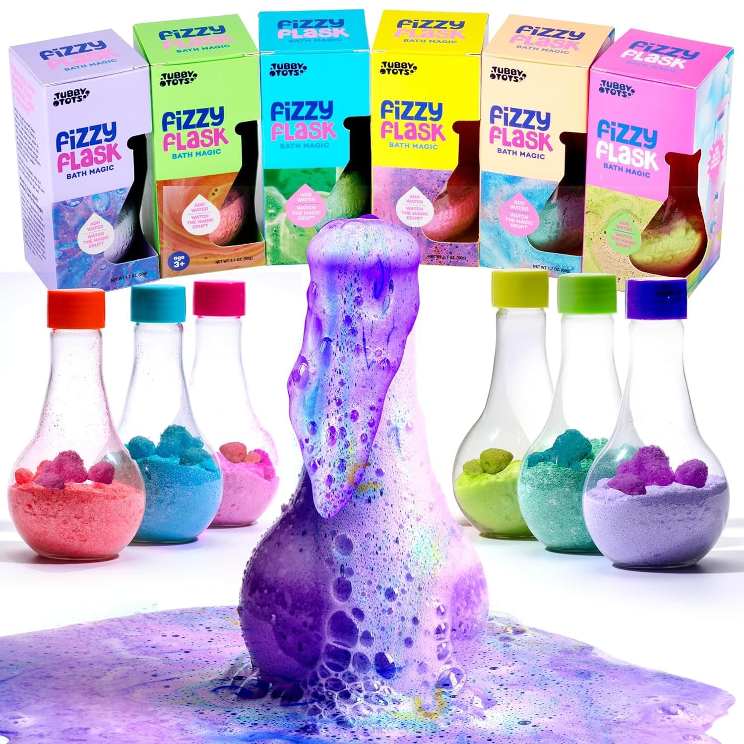 Tubby Tots Bath Potion Kits for Kids - 6 Pk - Bath Bombs for Kids - Toddler Bubble Foam Colors Fizzies - Bathtub Toys for Kid Ages 4-8 Years Old - Science Soap Potions Kit Age 3 4 5 6 7 8 - Non Toxic - Image 2