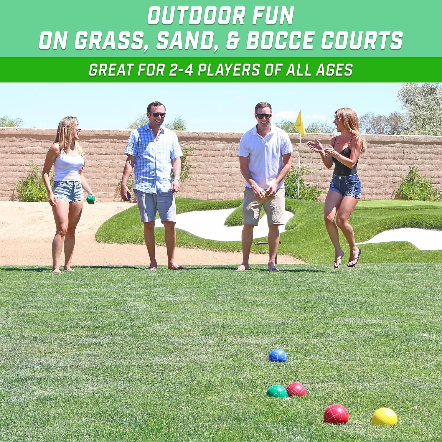 GoSports 90 mm Bocce Ball Sets - Outdoor Lawn Game - Composite or Resin - Image 5