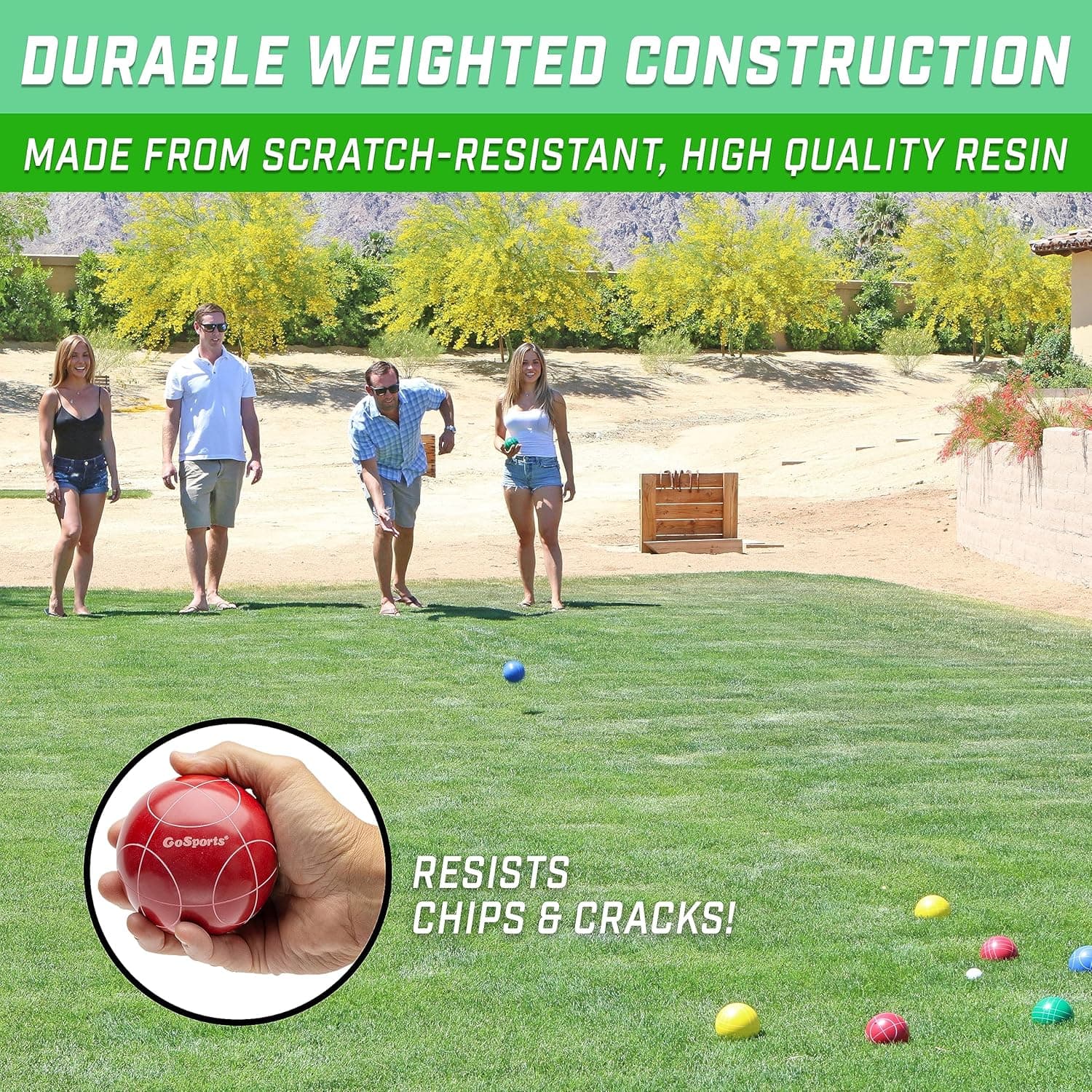GoSports 90 mm Bocce Ball Sets - Outdoor Lawn Game - Composite or Resin - Image 4
