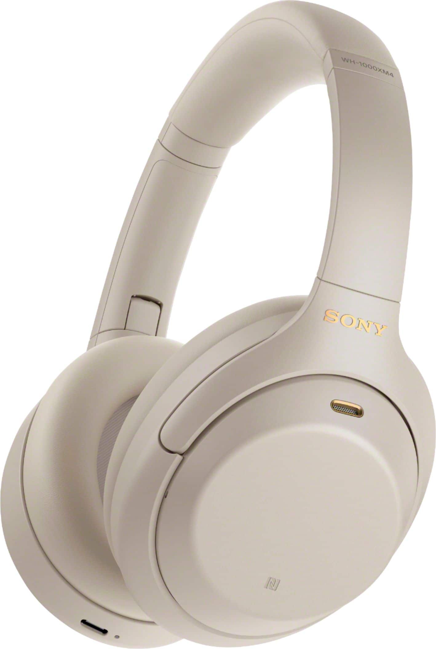 Sony - Refurbished Excellent - WH1000XM4 Wireless Noise-Cancelling Over-the-Ear Headphones - Silver