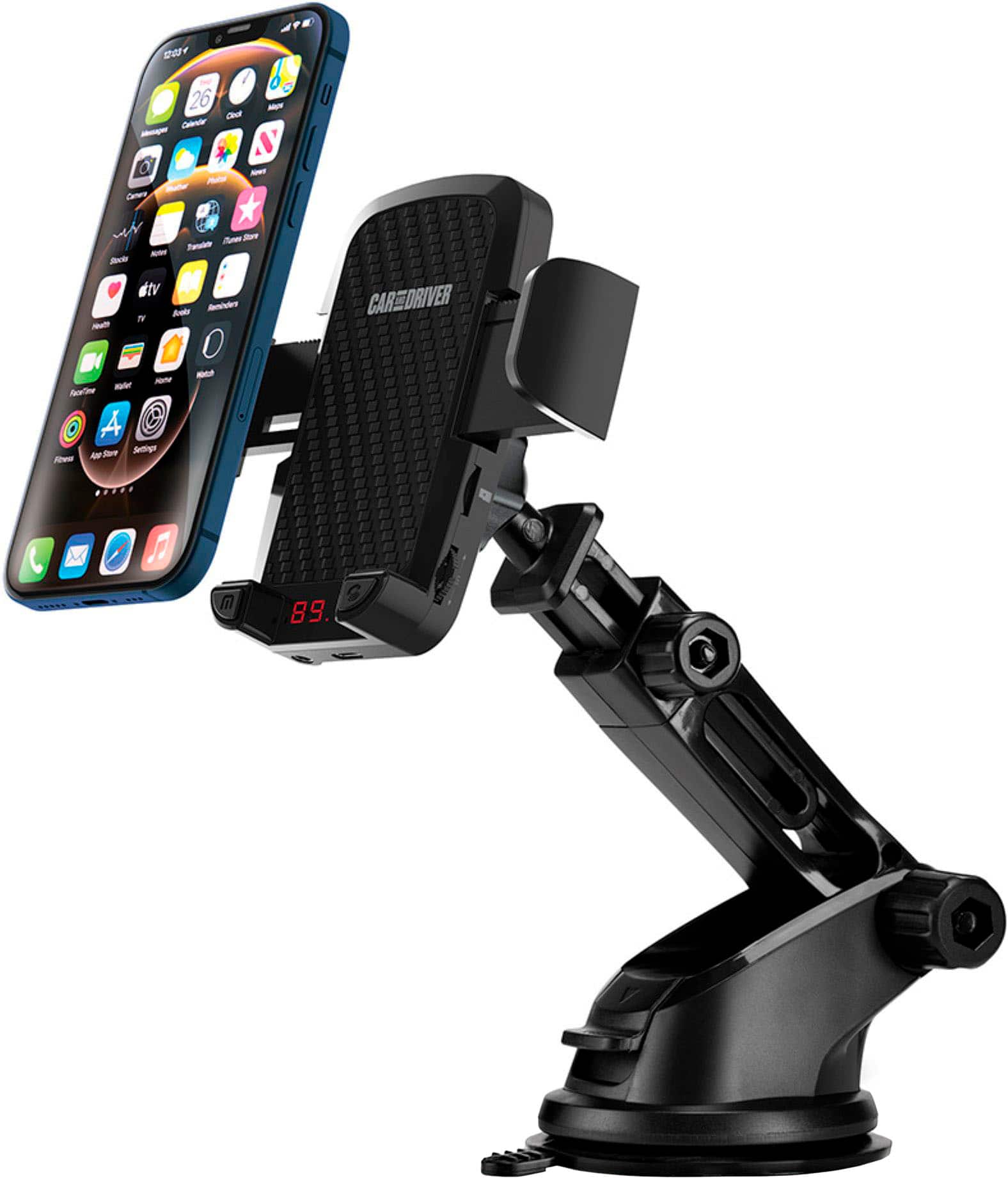 Car and Driver - FM Transmitter Phone Mounting Kit - Black
