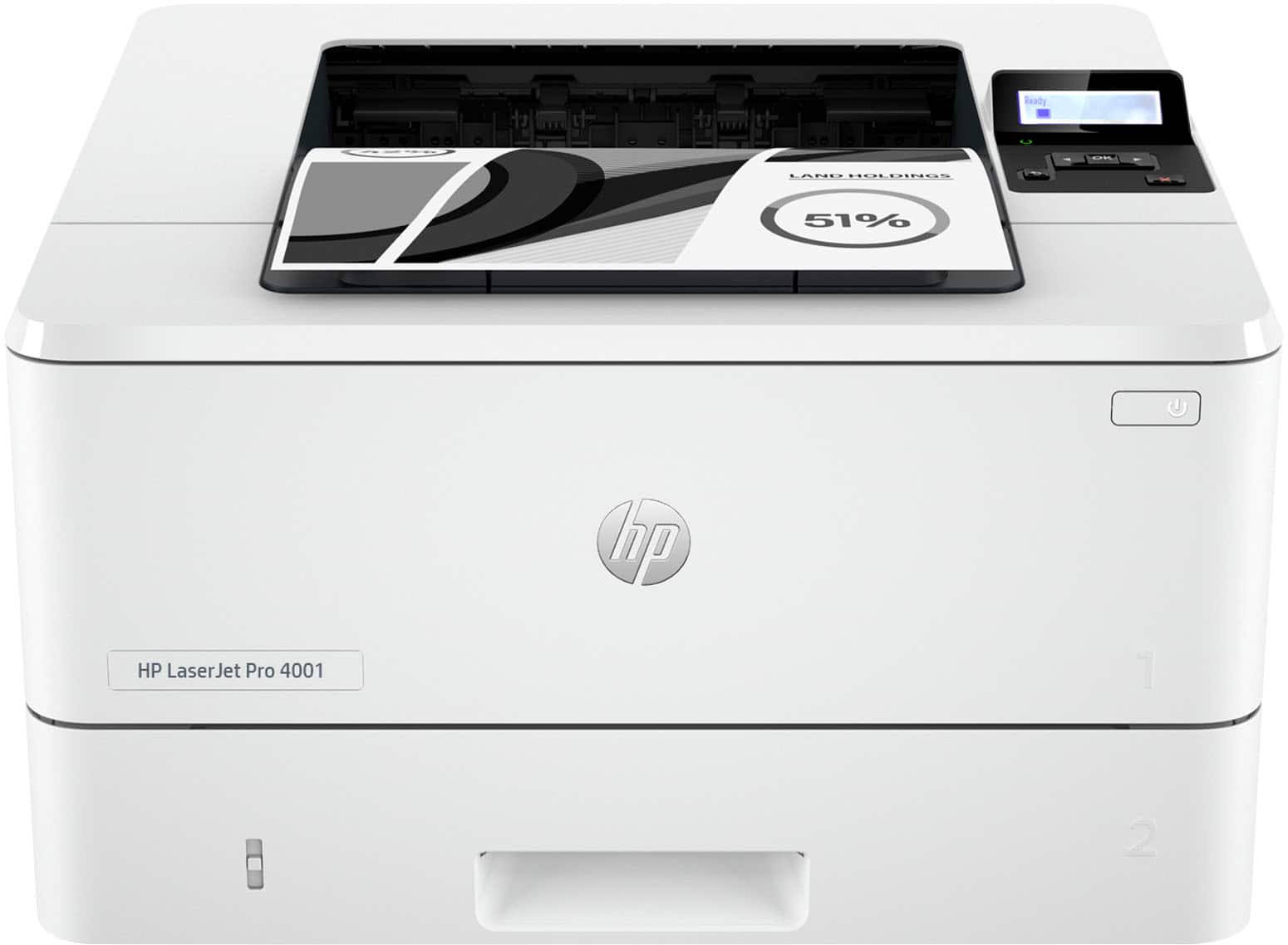 HP - LaserJet Pro 4001n Black-and- Laser Printer - White