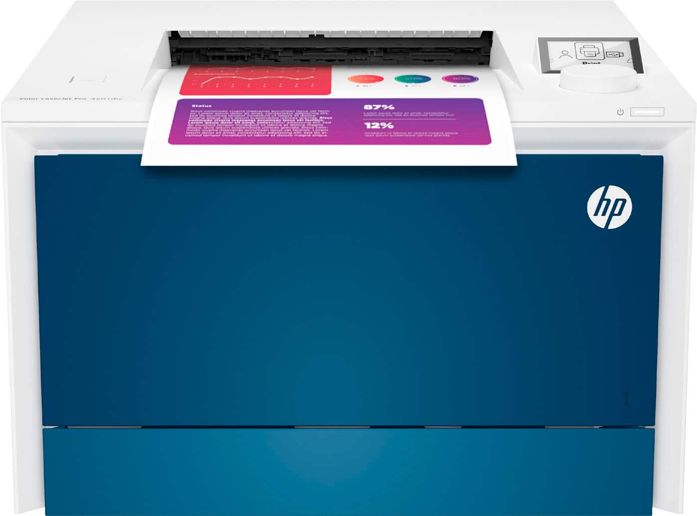 HP - LaserJet Pro 4201dw Wireless Color Laser Printer - White/Blue