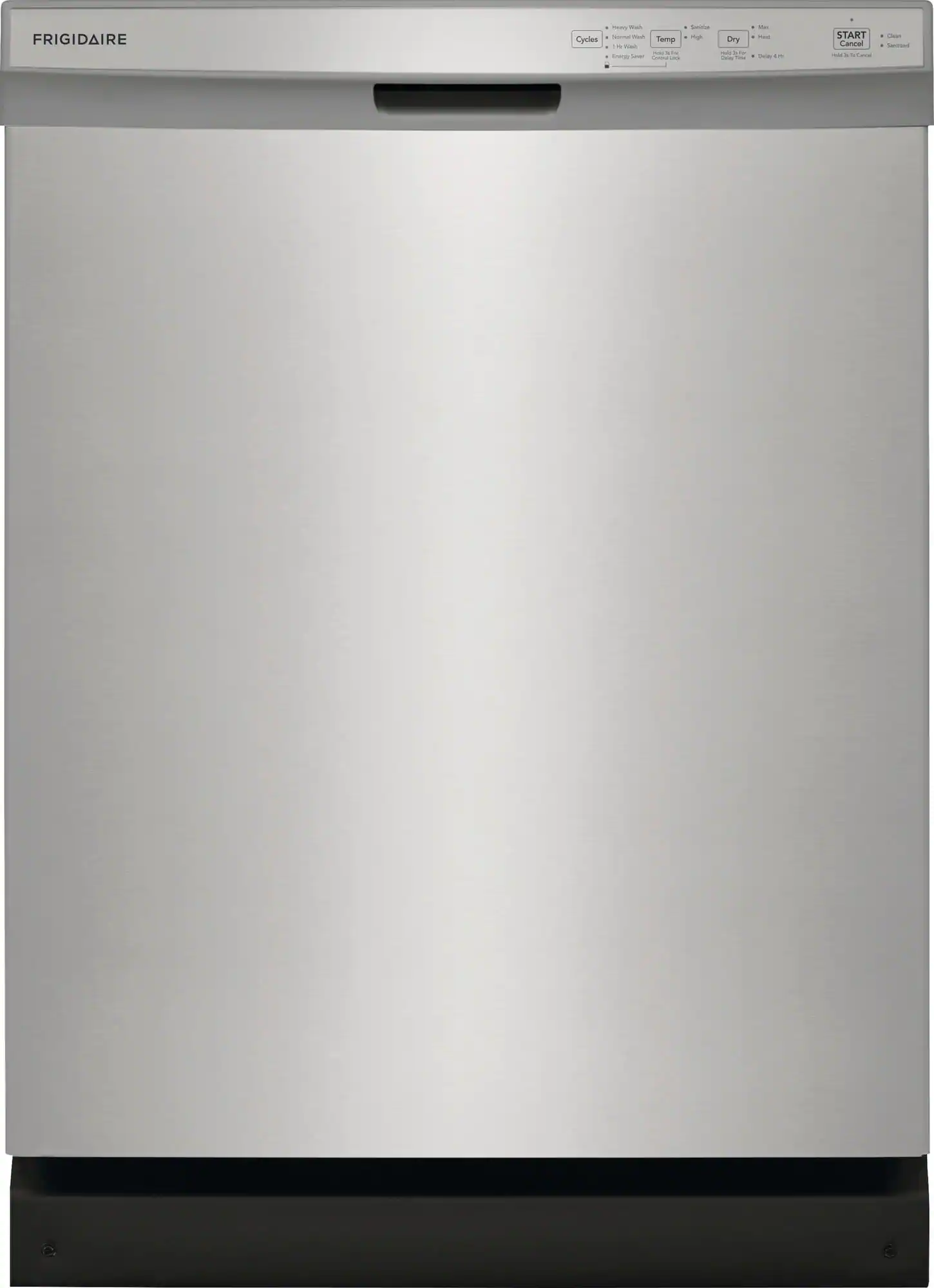 Frigidaire - 24" Front Control Built-In Plastic Tub Dishwasher with DishSense Sensor Technology, 54 dBA - Stainless Steel