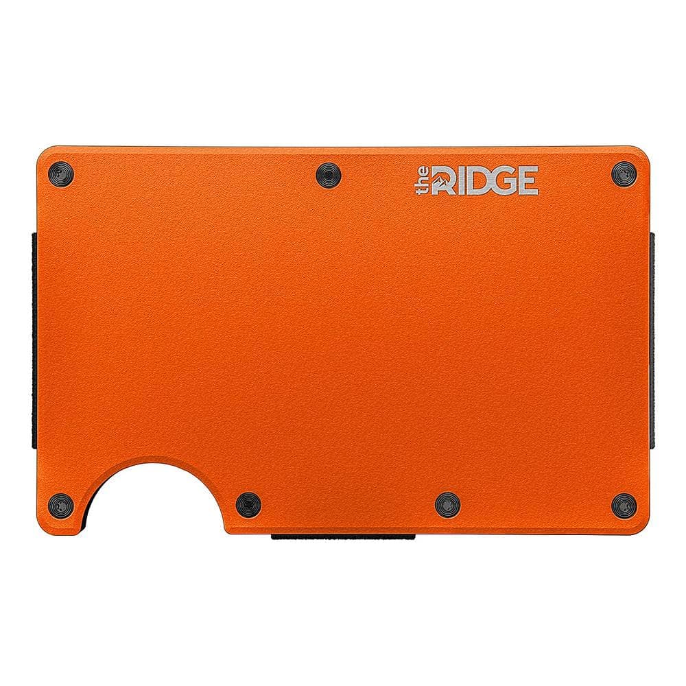 The Ridge Wallet - Aluminum: Cash Strap - Basecamp Orange