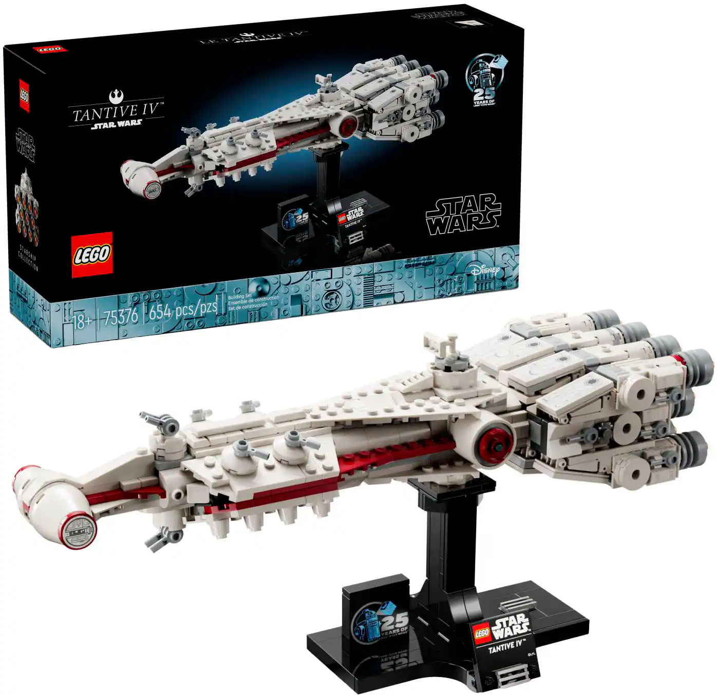LEGO - Star Wars Tantive IV Build and Display Starship Vehicle Model 75376 - Multi