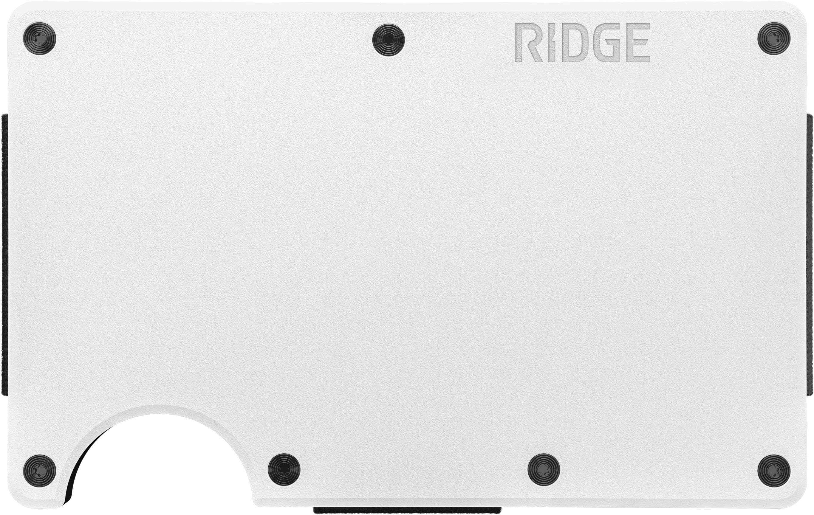 The Ridge Wallet - Aluminum: Cash Strap - Polar White