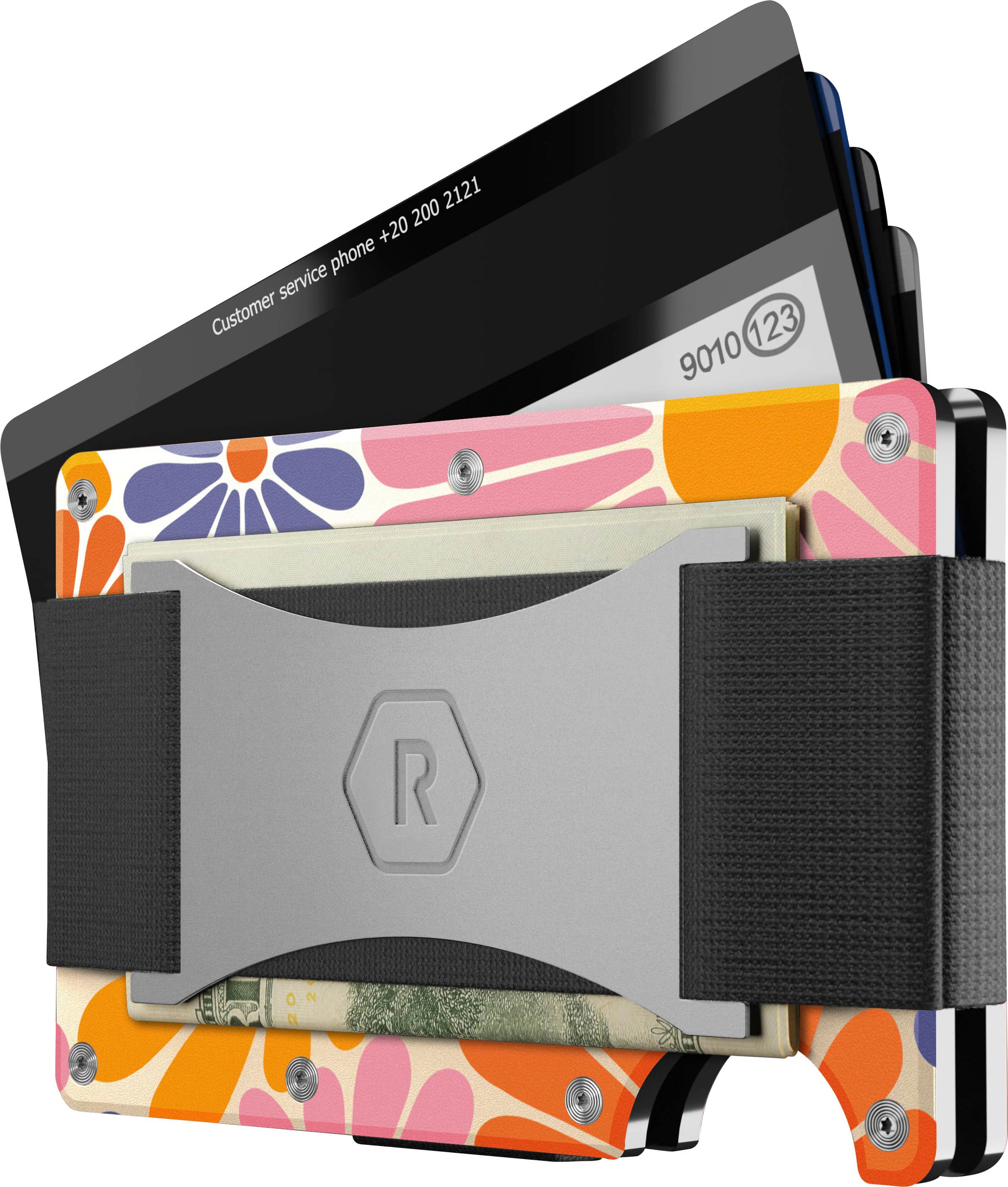 The Ridge Wallet - Aluminum - Flower Power