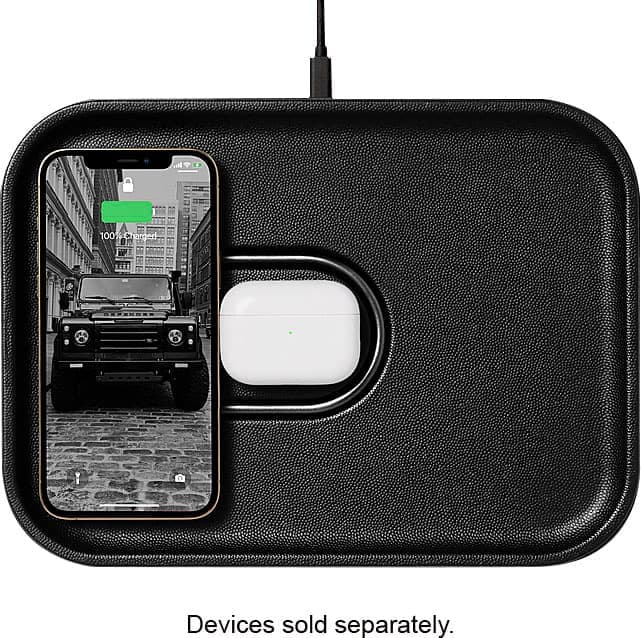 Courant - MAG:3 Leather 2-in-1 Magnetic Charging Tray - Black