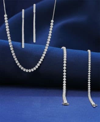 Wrapped In Love Diamond Linear Tennis Necklace Bracelet Drop Earrings Collection In 14k White Gold Created For Macys