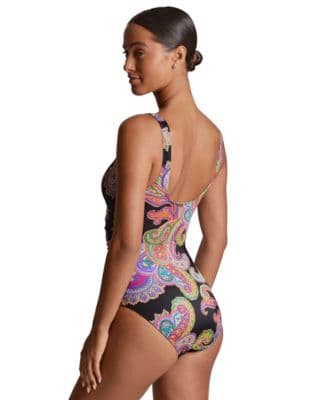 Women's Paisley-Print Ruched One-Piece Swimsuit - Image 3