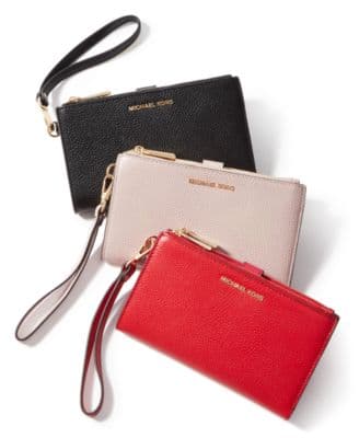 Adele Double-Zip Pebble Leather Phone Wristlet - Image 4