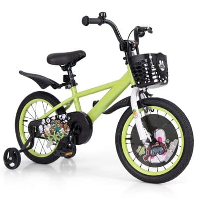 Kids Adjustable Bike With Detachable Training Wheels Safe Fun Bicycle For Ages 4 8 Years Old