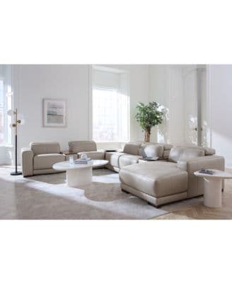Closeout Darrium Leather Sectional Collection Created For Macys