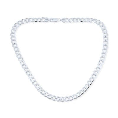Bling Jewelry Solid Strong .925 Sterling Silver 180 Gauge 7mm Miami Cuban Curb Chain Necklace