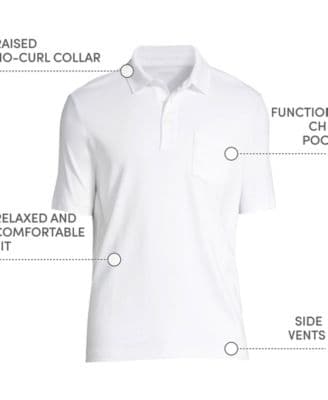 Men's Short Sleeve Cotton Supima Polo Shirt with Pocket - Image 5