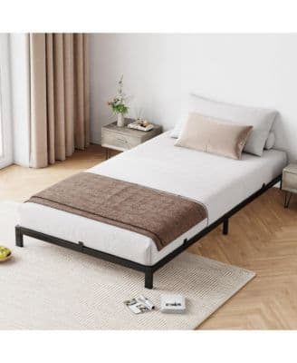 Homfan 6 Inch Metal Platform Bed Frame With Under Bed Storage Headboard Mount Holes No Box Spring Needed Multiple Sizes