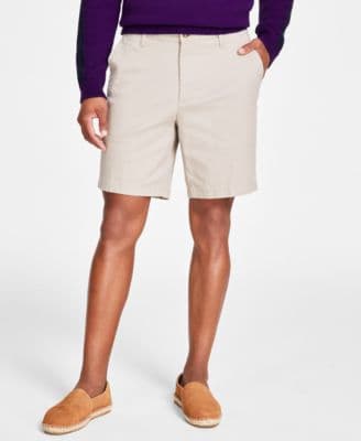 Men's Stretch Chino Flat-Front Deck Shorts, 8.5” Inseam