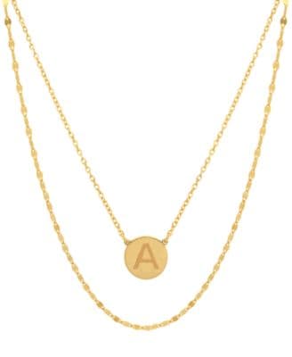 Initial Disc Layered Pendant Necklaces Created For Macys
